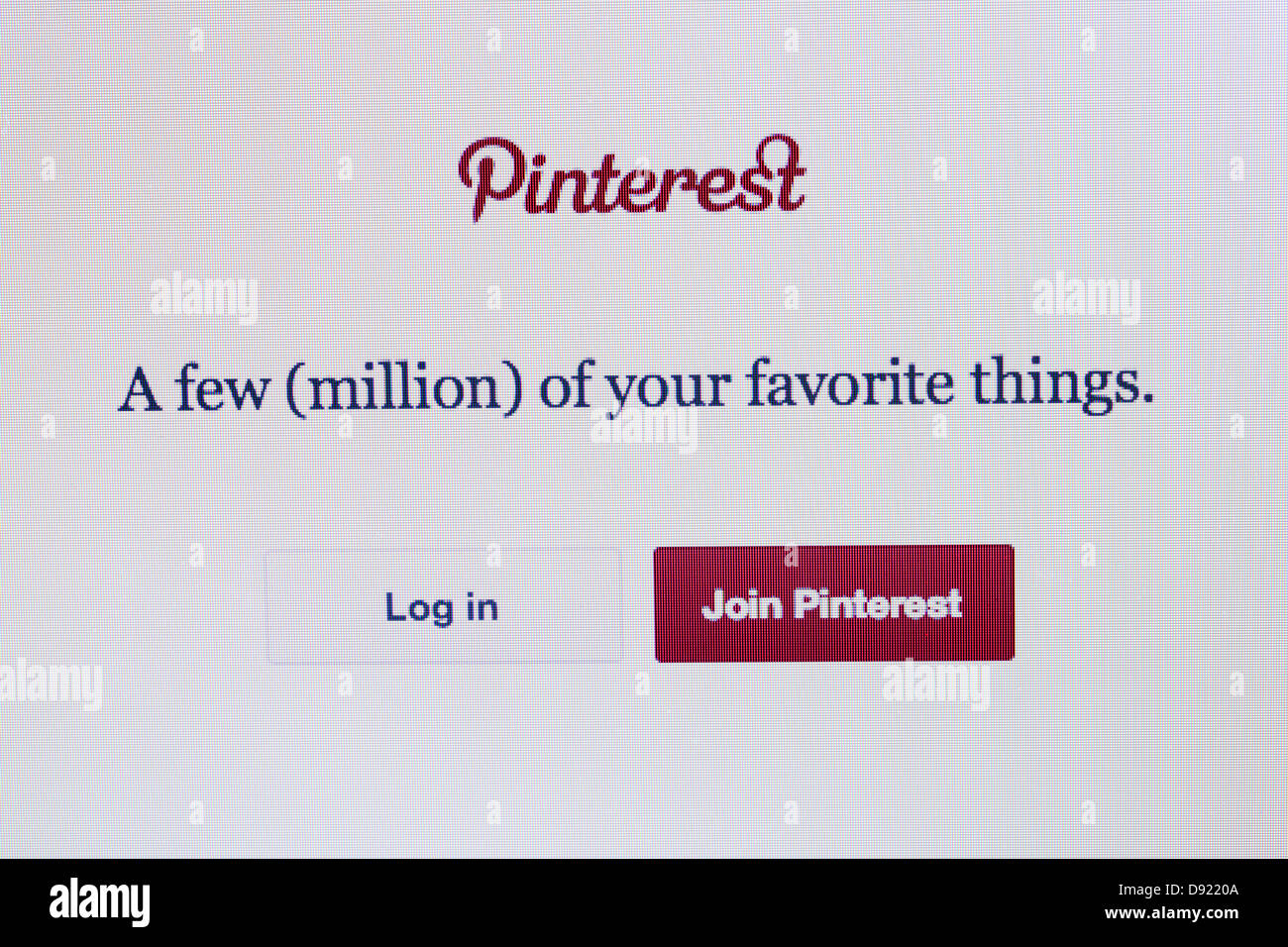 Sito web Pinterest acquisizione schermata Foto Stock