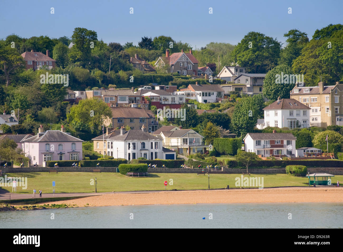 Cowes lungomare spiaggia, Isola di Wight Foto Stock
