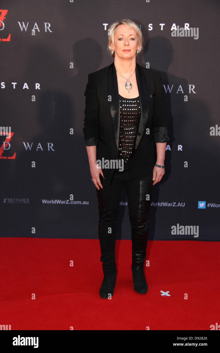La stella Event Center, Pirrama Road, Pyrmont, Sydney, NSW, Australia. Il 9 giugno 2013. Stelle camminato il tappeto rosso al Casino Star a Sydney per la Australian Premiere della guerra mondiale Z. Nella foto è un Media personalità Amanda Keller. Credito: Credito: Richard Milnes / Alamy Live News. Foto Stock