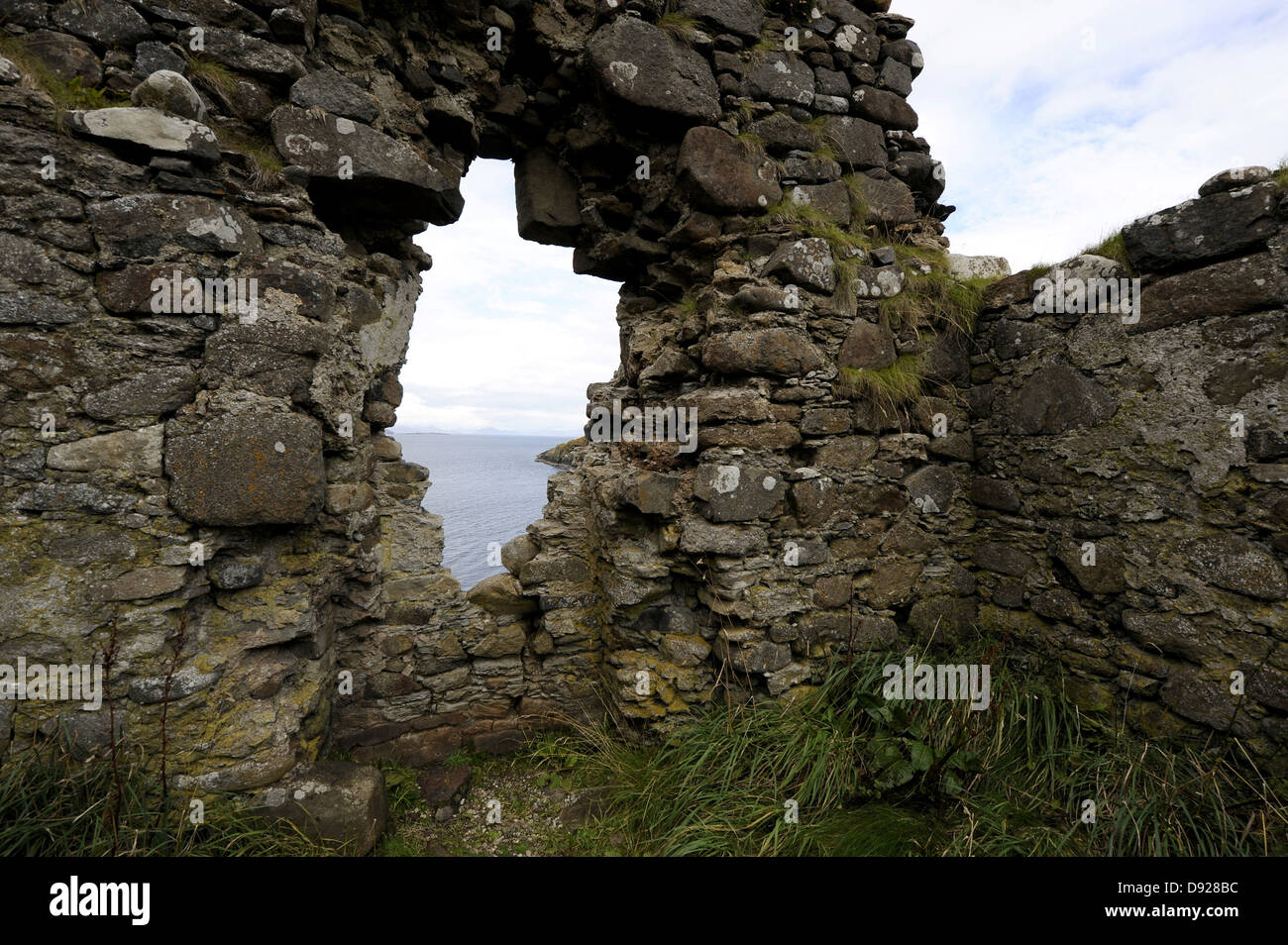 Il castello di Duntulm, Isola di Skye in Scozia, Gran Bretagna Foto Stock