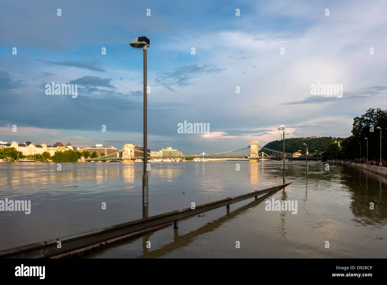 Budapest Danube Donau flood Foto Stock