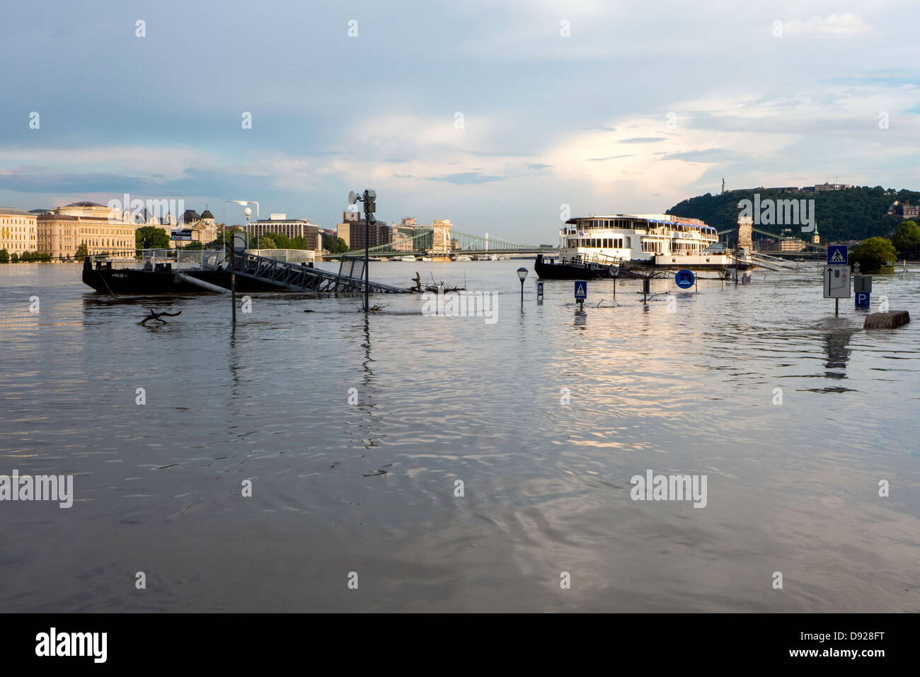 Budapest Danube Donau flood Foto Stock