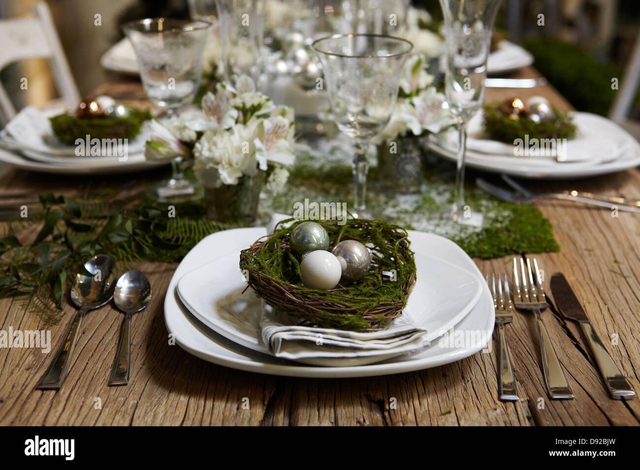 Vacanze di Natale in luogo tabella di impostazione Foto Stock