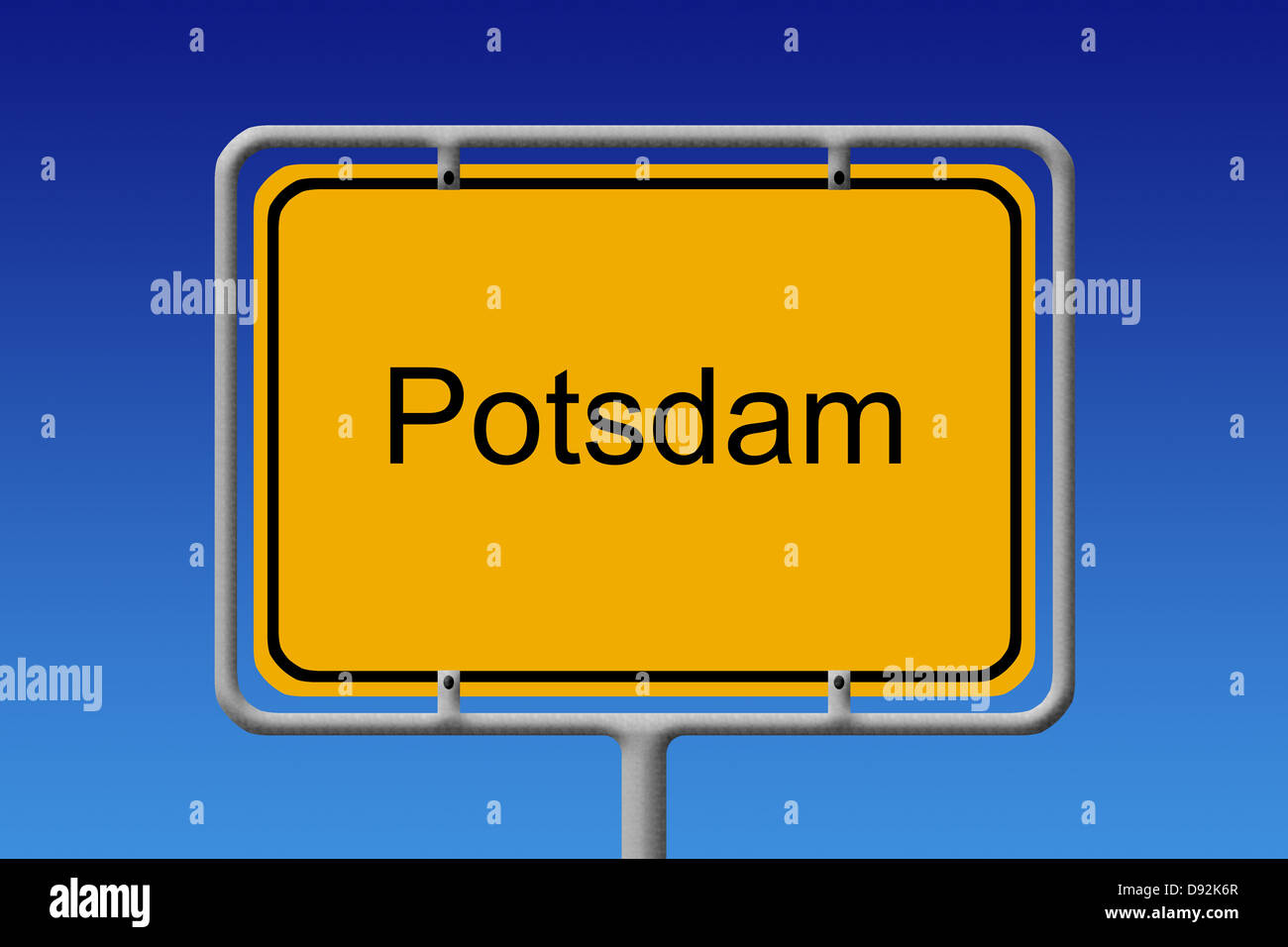 Illustrazione di una città tedesca segno limite della città di Potsdam Foto Stock