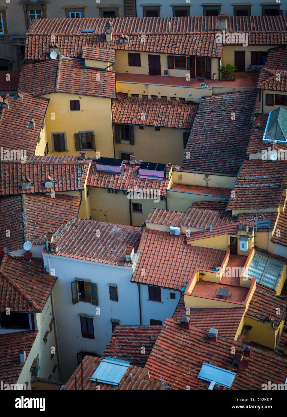 Tetti da sopra a Firenze, Italia Foto Stock