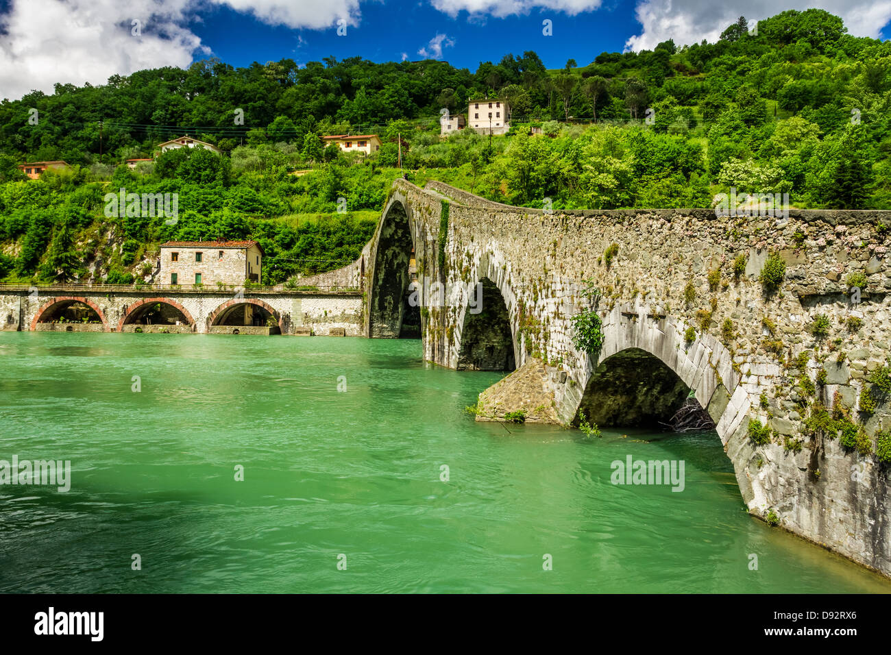 Devils Bridge Lucca, Italia Foto Stock