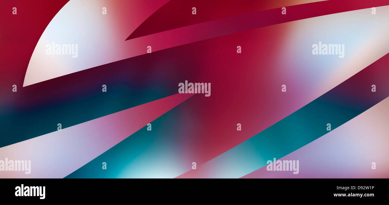 Il futuristico angolo acuto forme su un multi colore di sfondo Foto Stock
