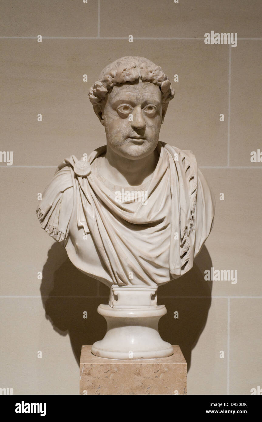 L'imperatore Léon, busto in marmo 470 dopo JC; Parigi Museo del Louvre Foto Stock