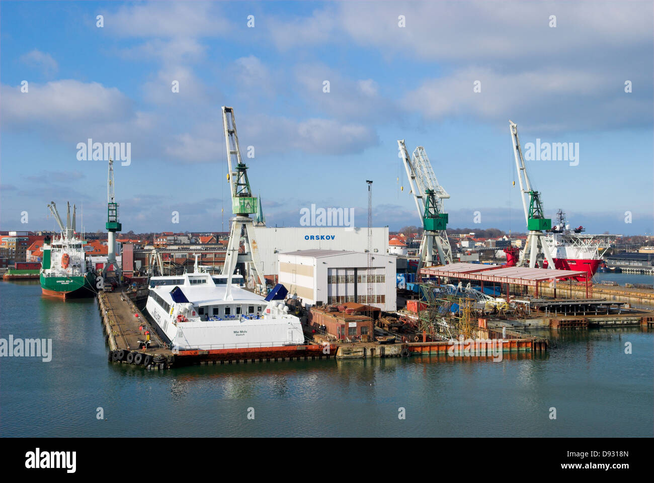 Un cantiere navale, Fredrikshavn, Danimarca. Foto Stock