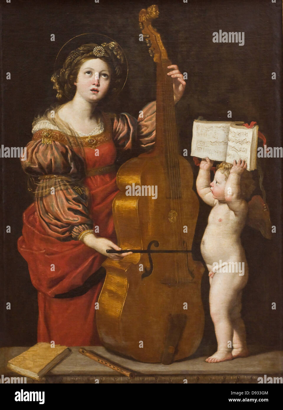 Domenico Zampieri Santo cecile con un angelo tenendo una partizione 1617 Parigi - Museo del Louvre Foto Stock