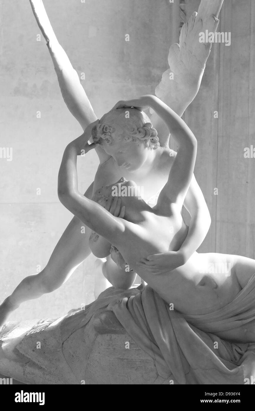Antonio Canova Psyché ranimée par le baiser de l'Amour - Psyché da rivivere il bacio dell'amore in marmo di scuola italiana Louvre Mus Foto Stock