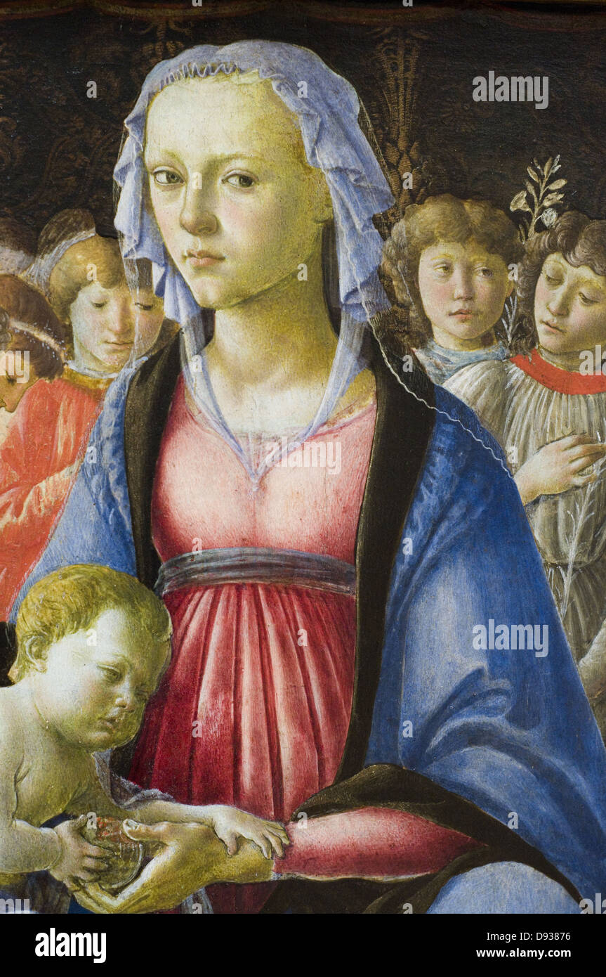 Fernanda Filipepi aka Botticelli la Vergine e il Bambino circondata da cinque angeli retail 1470 XV secolo di scuola italiana Oi Foto Stock