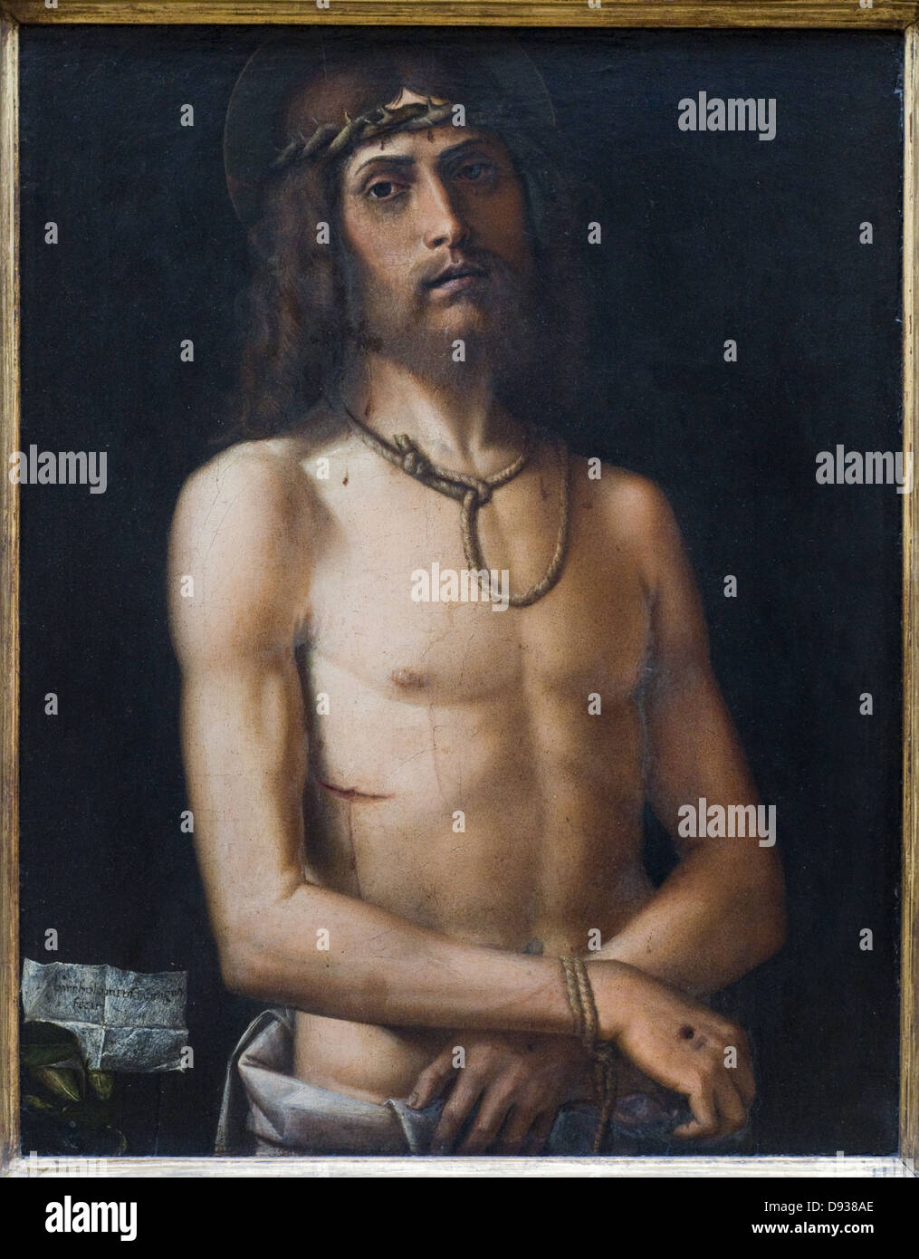 Bartolomeo Cincani aka Montagna Ecce Homo 1500 XVI secolo italiano scholl Olio su tela museo del Louvre - Paris. Foto Stock