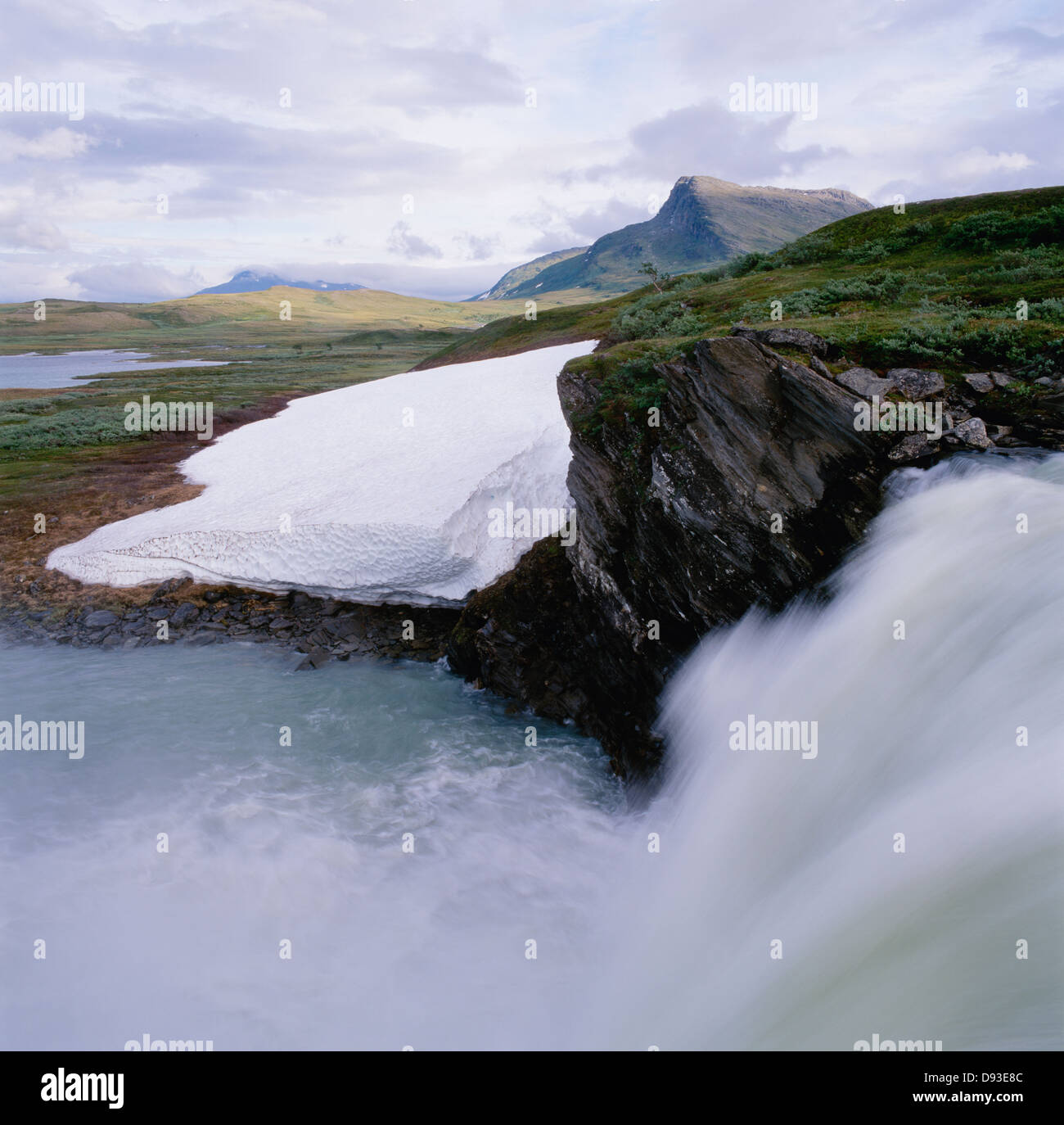 Massa di ghiaccio da cascata sul paesaggio Foto Stock