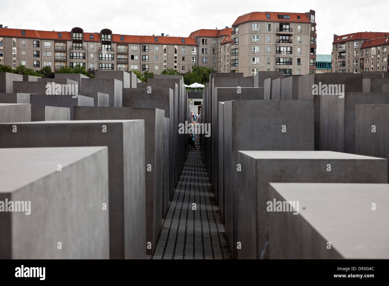 I rettangoli in concreto il parco della città di Berlino, Germania Foto Stock