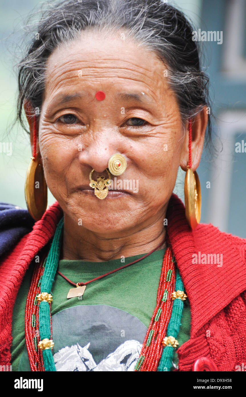 Darjeeling, West Bengal, India Ritratto di una donna Foto Stock