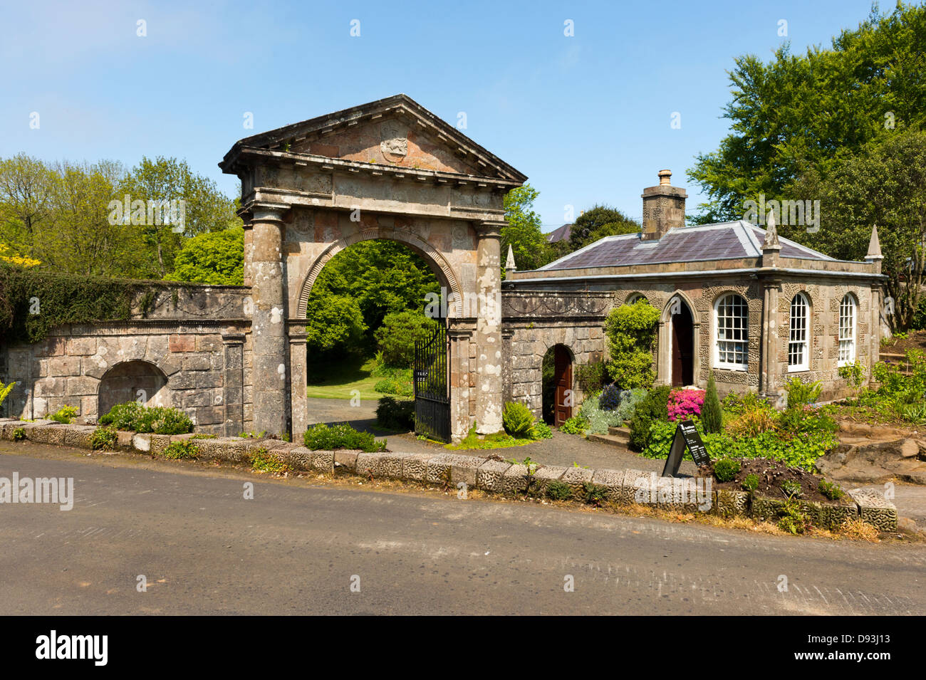 Il vescovo's Gate, Downhill Demesne, Castlerock, Coleraine, Co Londonderry, Irlanda del Nord, Regno Unito. Foto Stock