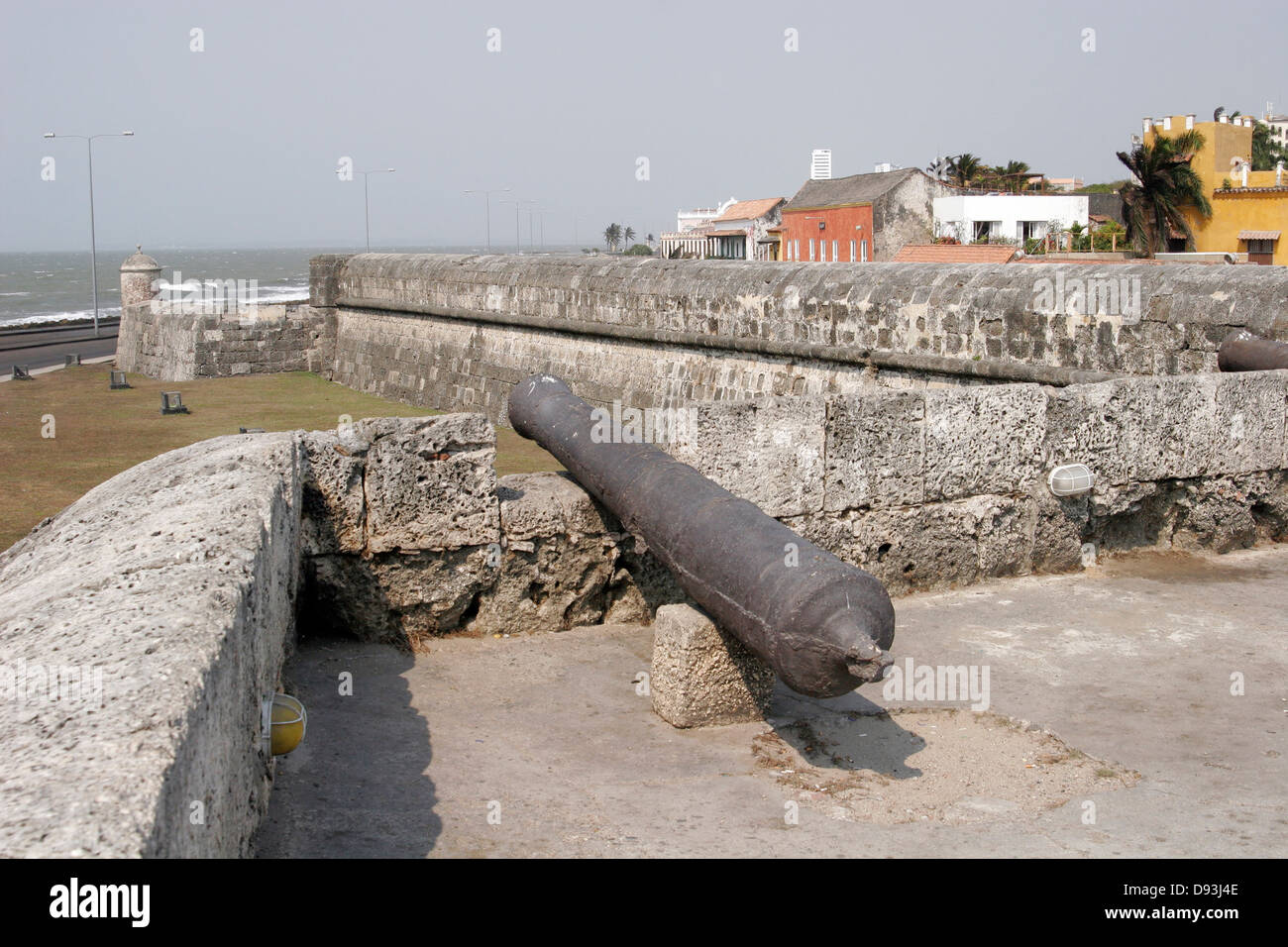 Cartagena città vecchia parete (Las Murallas), Cartagena de Indias, Colombia Foto Stock