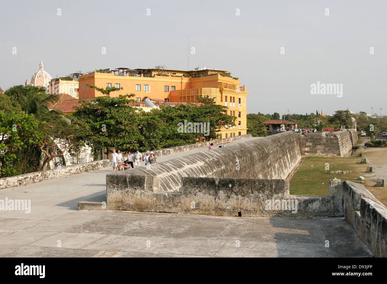 Cartagena città vecchia parete (Las Murallas), Cartagena de Indias, Colombia Foto Stock