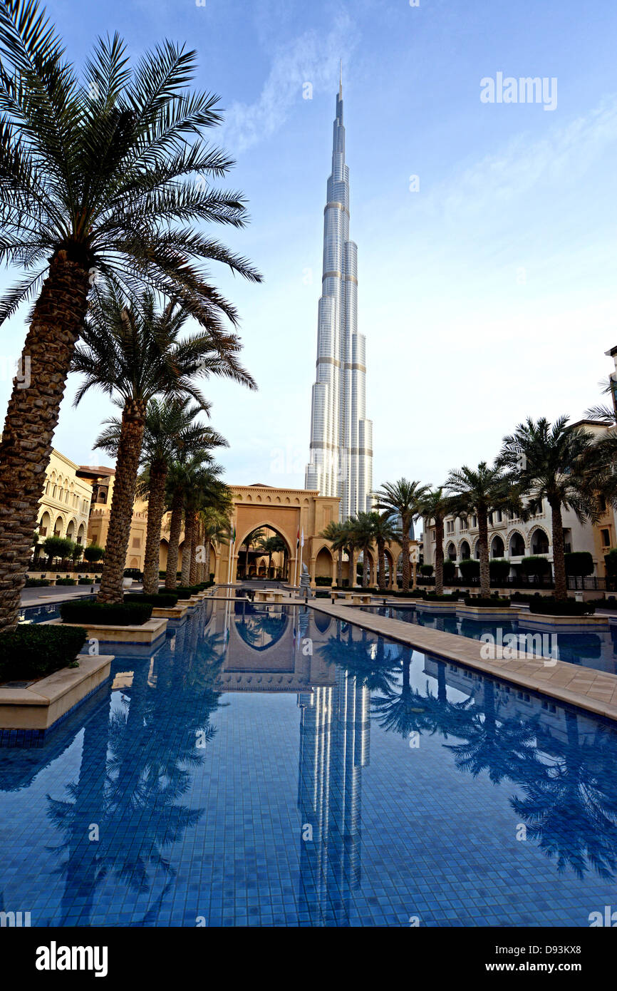 Il Burj Khalifa Tower Dubai EMIRATI ARABI UNITI Foto Stock