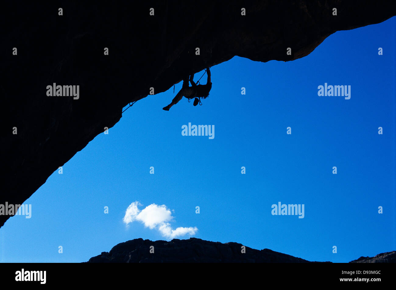 Persona rock climbing Foto Stock