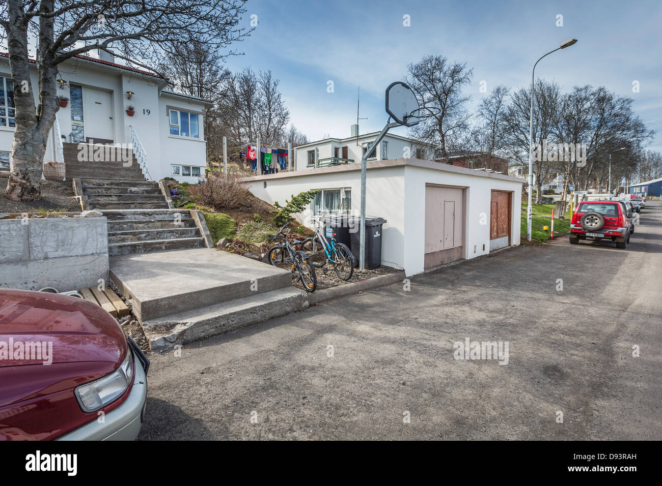 I quartieri in Akureyri, il nord dell'Islanda. Foto Stock