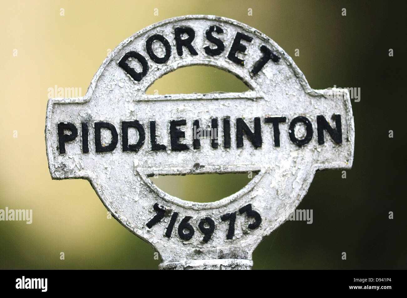 Un tradizionale Dorset fingerpost Foto Stock