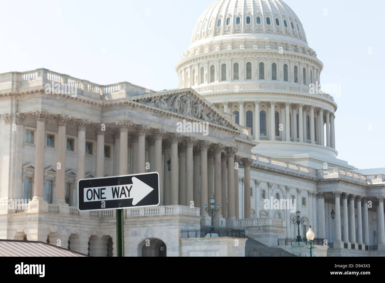 Un modo segno a noi Capitol Building - Washington DC, Stati Uniti d'America Foto Stock