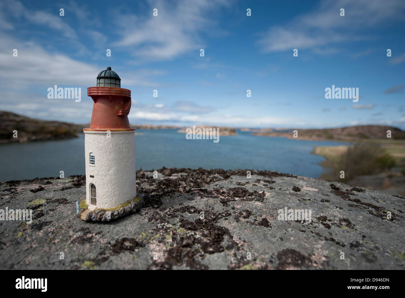 Faro sulla scogliera Foto Stock