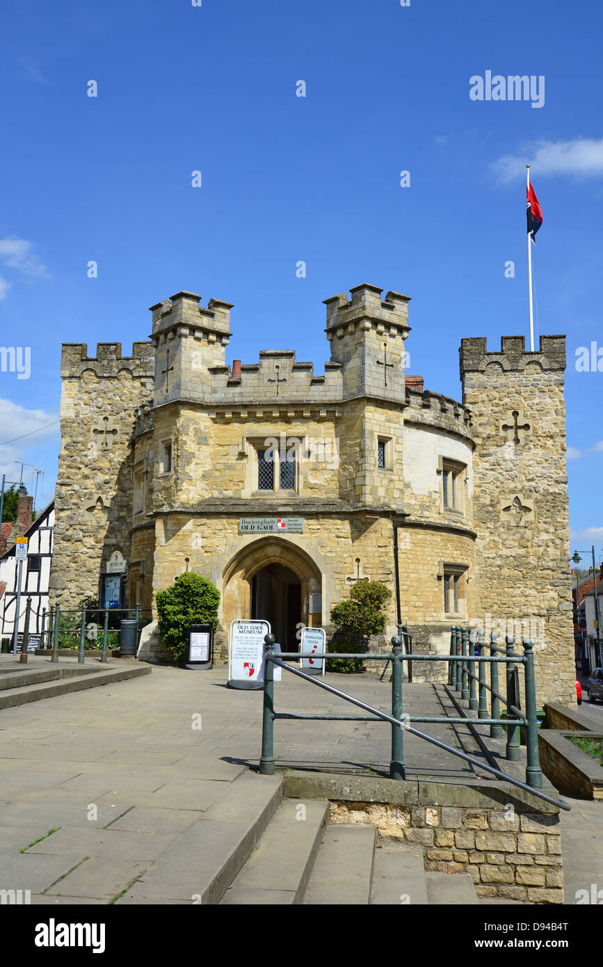 Vecchio County Gaol Museum, la Collina di Mercato, Buckingham, Buckinghamshire, Inghilterra, Regno Unito Foto Stock