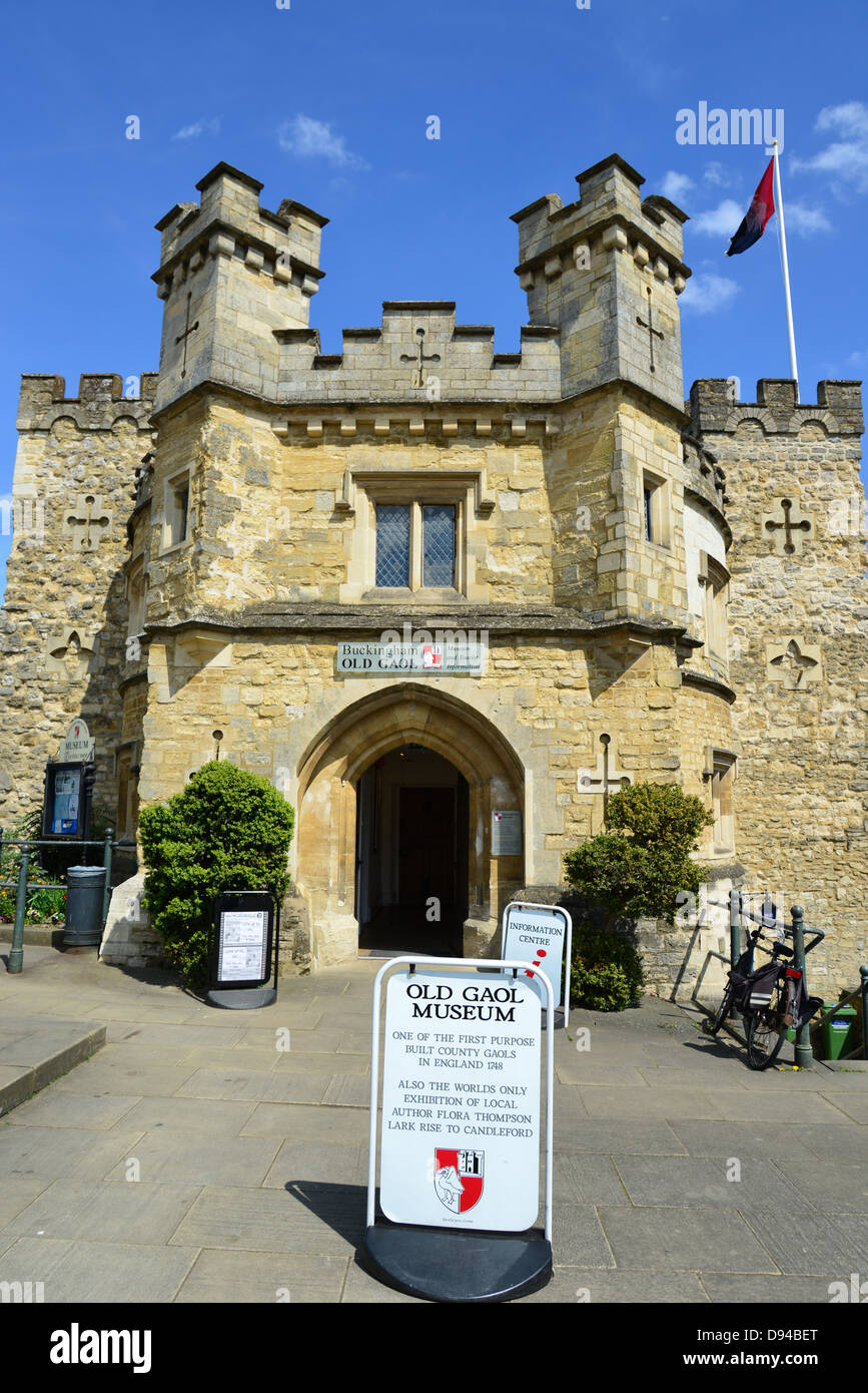 Vecchio County Gaol Museum, la Collina di Mercato, Buckingham, Buckinghamshire, Inghilterra, Regno Unito Foto Stock