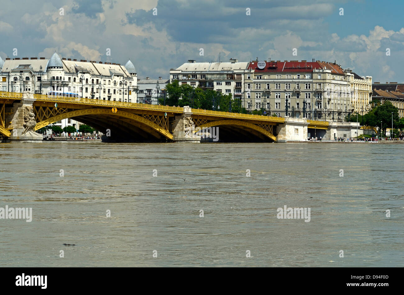 Le inondazioni del 2013 Fiume Danubio Budapest Ungheria Foto Stock