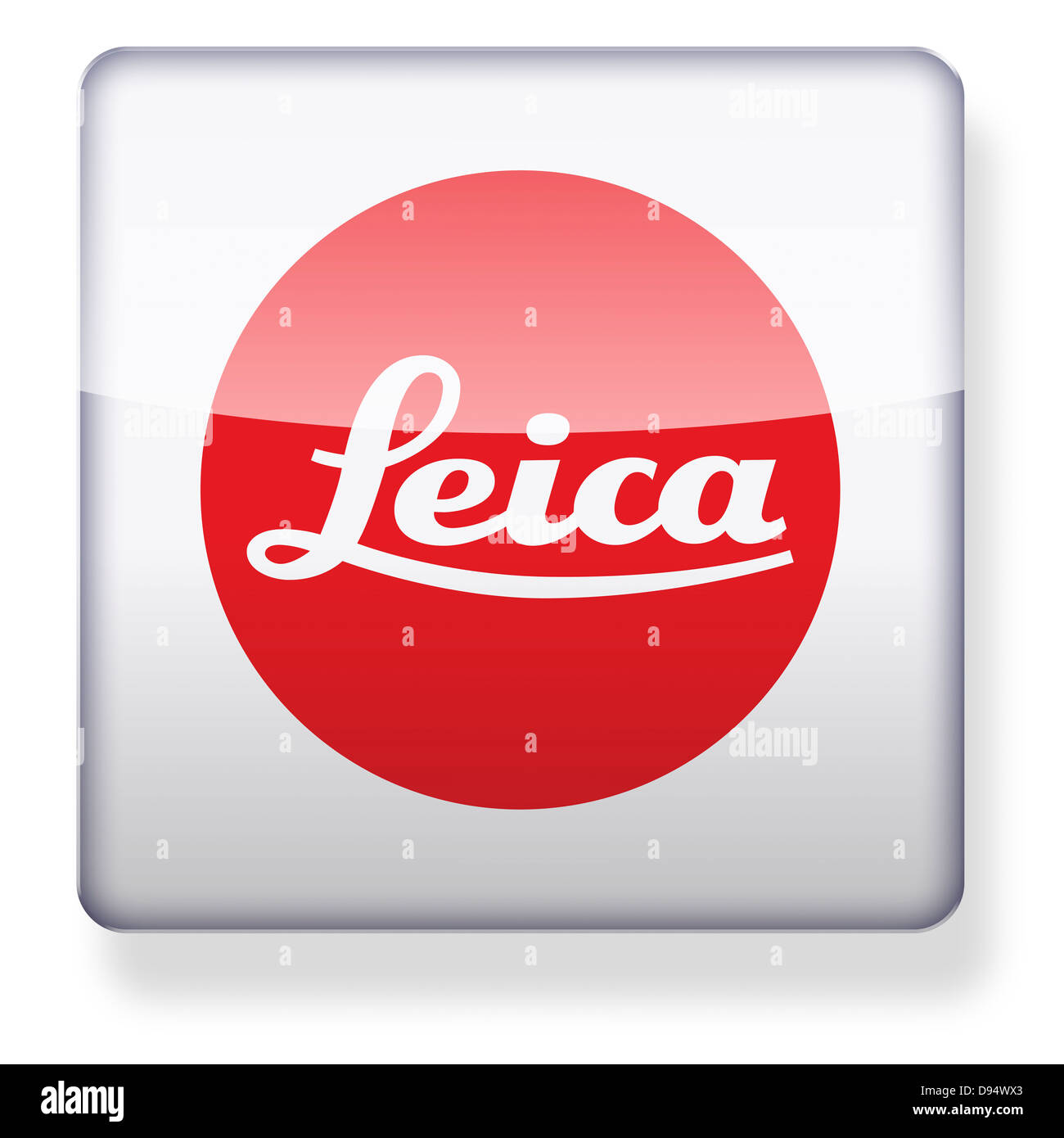 Fotocamere Leica logo come l'icona di un'app. Percorso di clipping incluso. Foto Stock