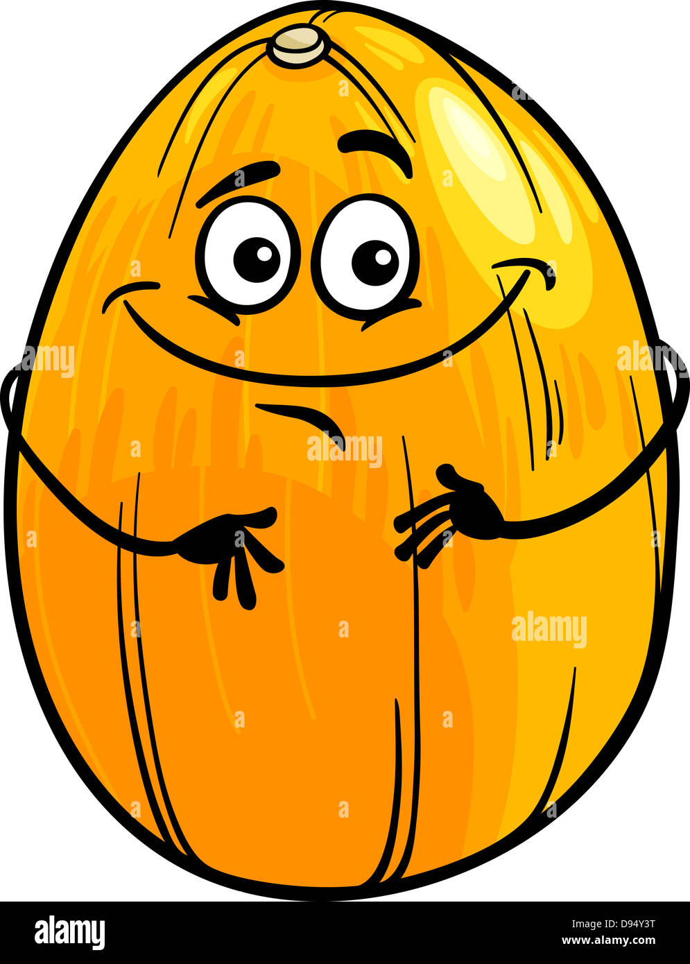 Cartoon illustrazione di divertenti frutta melone cibo personaggio dei fumetti Foto Stock