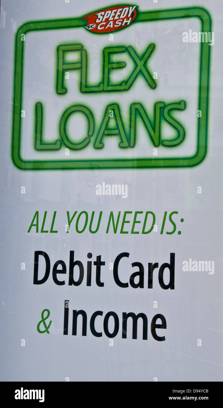 Speedy Cash payday loans annuncio Foto Stock