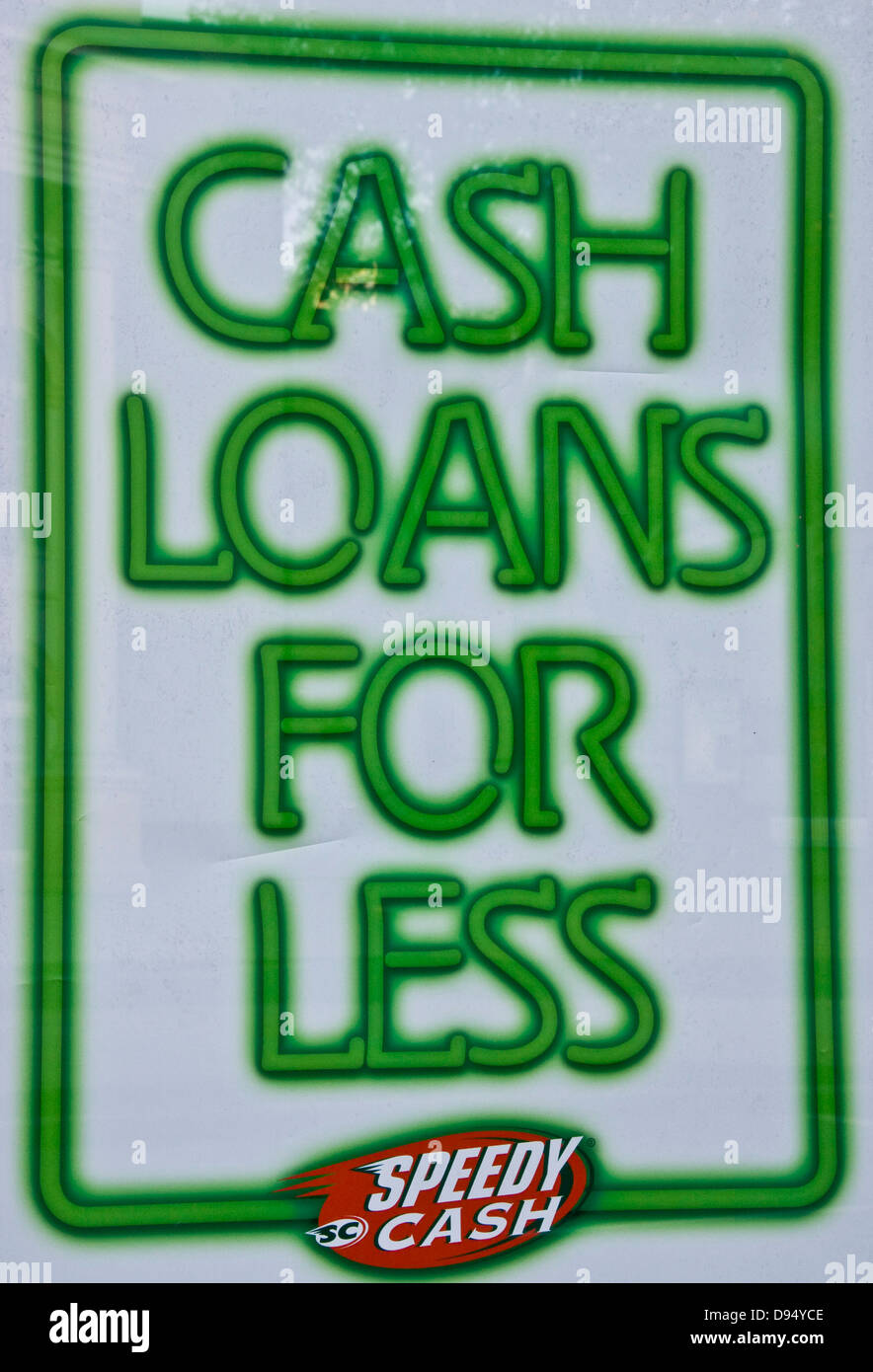 Speedy Cash payday loans annuncio Foto Stock