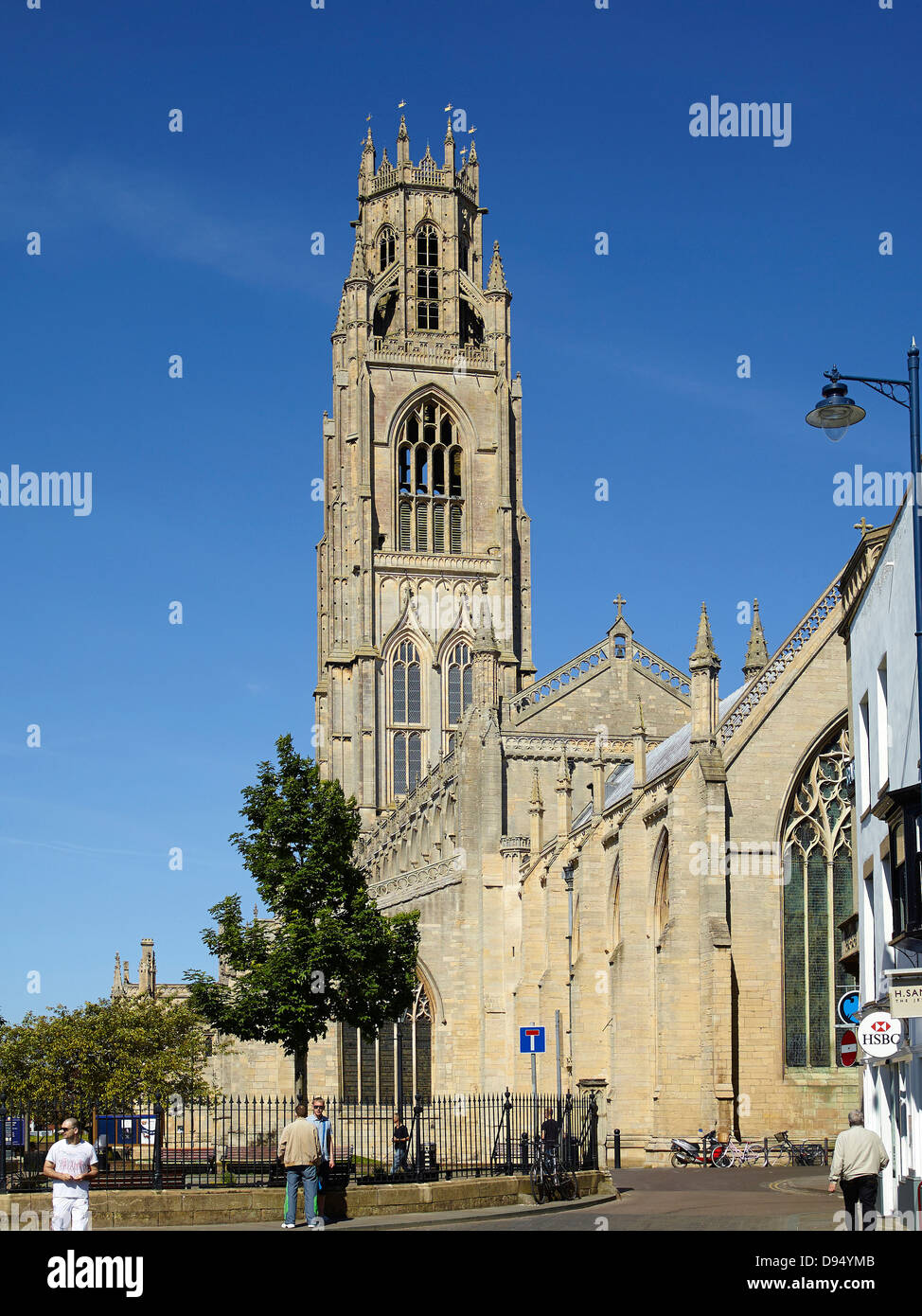 St Botolphs la Chiesa e la Piazza del Mercato di Boston, Lincolnshire, Eastern England Regno Unito Foto Stock