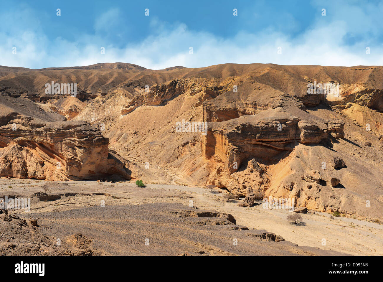 Bellissimo paesaggio del deserto Faran in Israele. Foto Stock