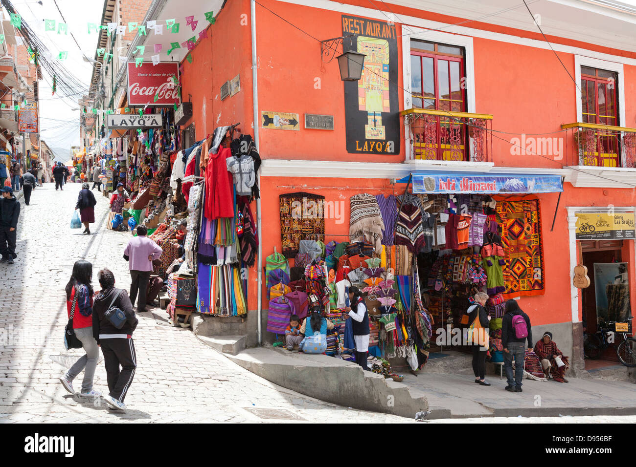 Pressione di stallo di souvenir, La Paz, Bolivia Foto Stock
