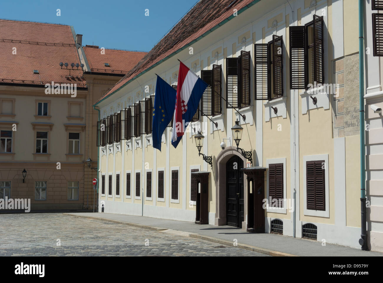 Croato edificio governativo Banski dvori sulla Città Alta, Zagabria, Croazia, Europa Foto Stock
