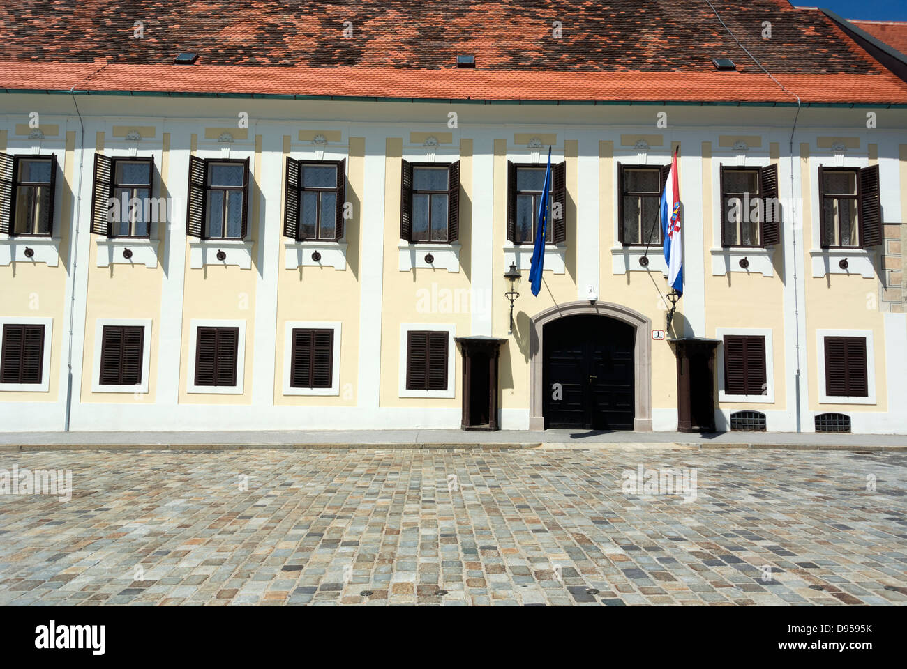 Croato edificio governativo Banski dvori sulla Città Alta, Zagabria, Croazia, Europa Foto Stock