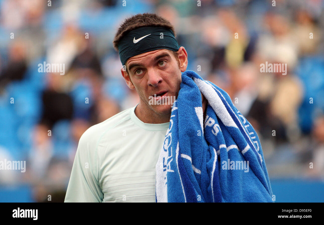 Londra, Inghilterra. 11 giugno, 13. Juan Martin Del Potro durante il Aegon Championships dal Queen's Club di West Kensington. Foto Stock