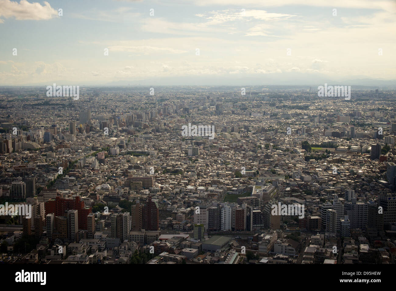 Lo skyline di Tokyo come si vede dall'Osservatorio presso il Governo Metropolitano di Tokyo edificio Foto Stock