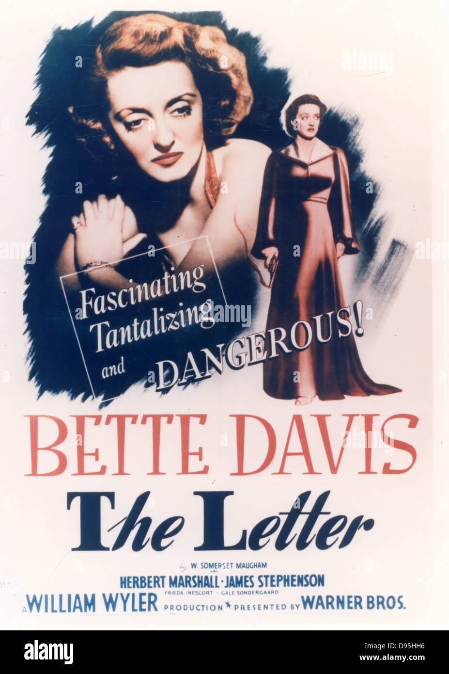 La lettera", Warner Bros, 1940. Produttore: Robert signore. Direttore: William Wyler. Basato sul racconto dello scrittore inglese Somerset Maugham. Poster per il film interpretato da Bette Davis (1908-1989) American attrice di Hollywood e di film di star. Foto Stock