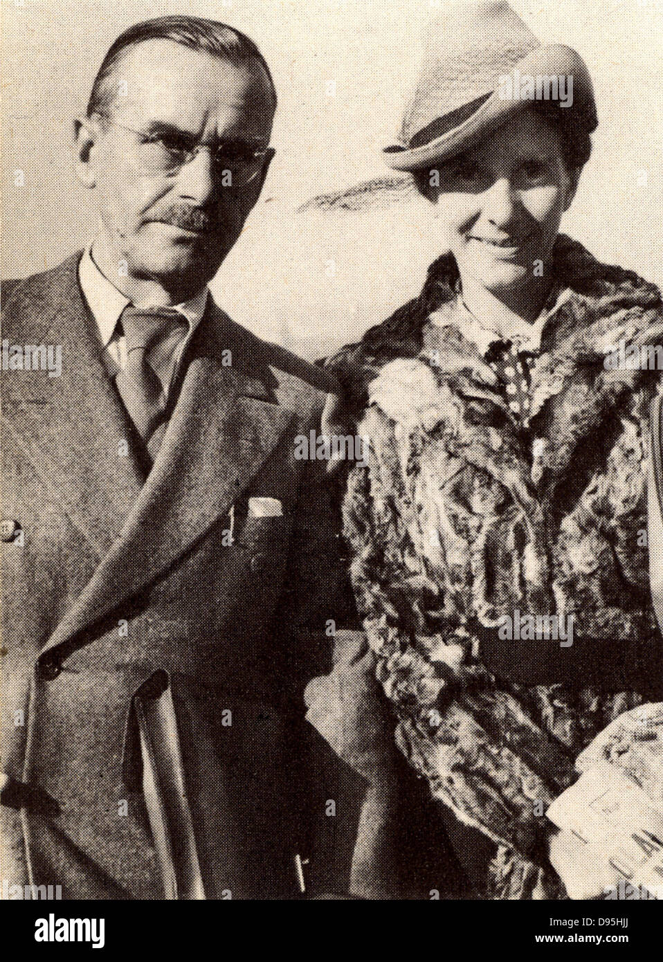 Thomas Mann (1875-1955) romanziere tedesco e fratello di Heinrich Mann. Premio Nobel per la letteratura 1929. Da una fotografia. Mezzitoni Foto Stock