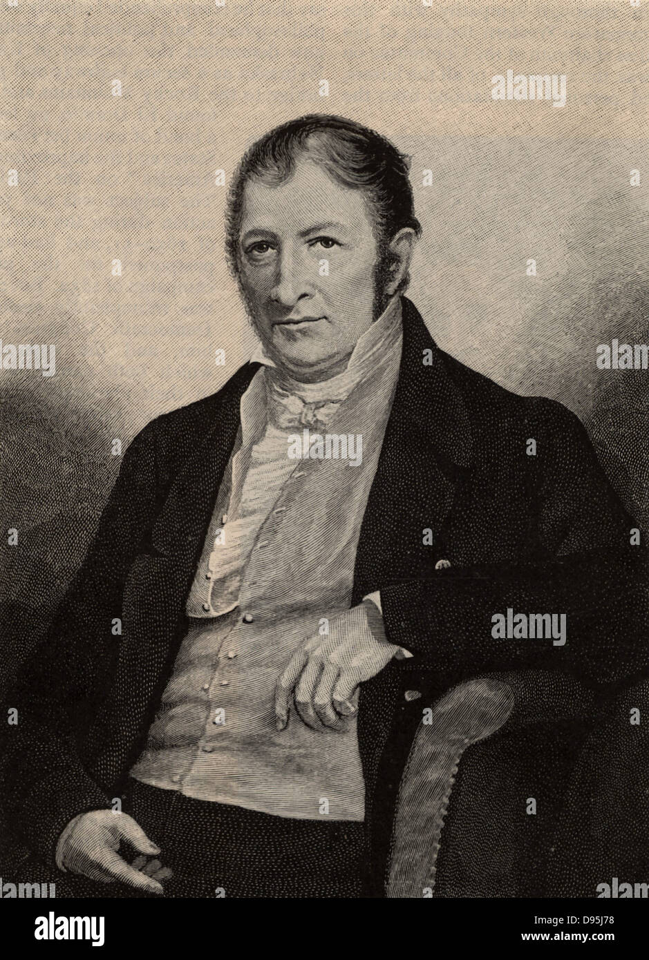 Eli Whitney (1765-1825) inventore americano e produttore è nato a Westborough, Massachusetts. Accreditato con l invenzione del gin di cotone (1793) per separare la fibra di cotone da semi e seedpods, aumentando notevolmente la quantità di cotone che potrebbero essere trasformati in un giorno e in modo rivoluzionando il cotone Americano crescente industria. Altrettanto importante è stata la sua introduzione di parti intercambiabili, un'innovazione che ha portato alla crescita della produzione di massa nel diciannovesimo secolo e la produzione di beni economici. Da "Il Secolo Magazine' (New York, 1887). Foto Stock