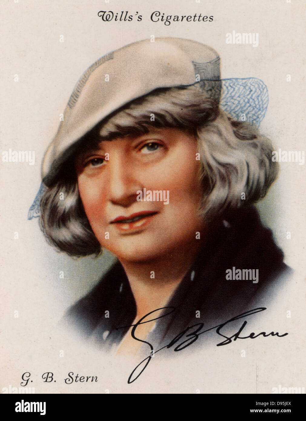 Gladys Bertha o Bronwyn (GB) Stern (1890-1973) romanziere inglese, drammaturgo, critico e giornalista, nato a Londra. Il suo cosmopolita famiglia ebraica ha costituito la base della sua 1930s 'Rankowitz' romanzi. Da una serie di carte di 'celebri autori britannici' (Londra, 1937). Foto Stock