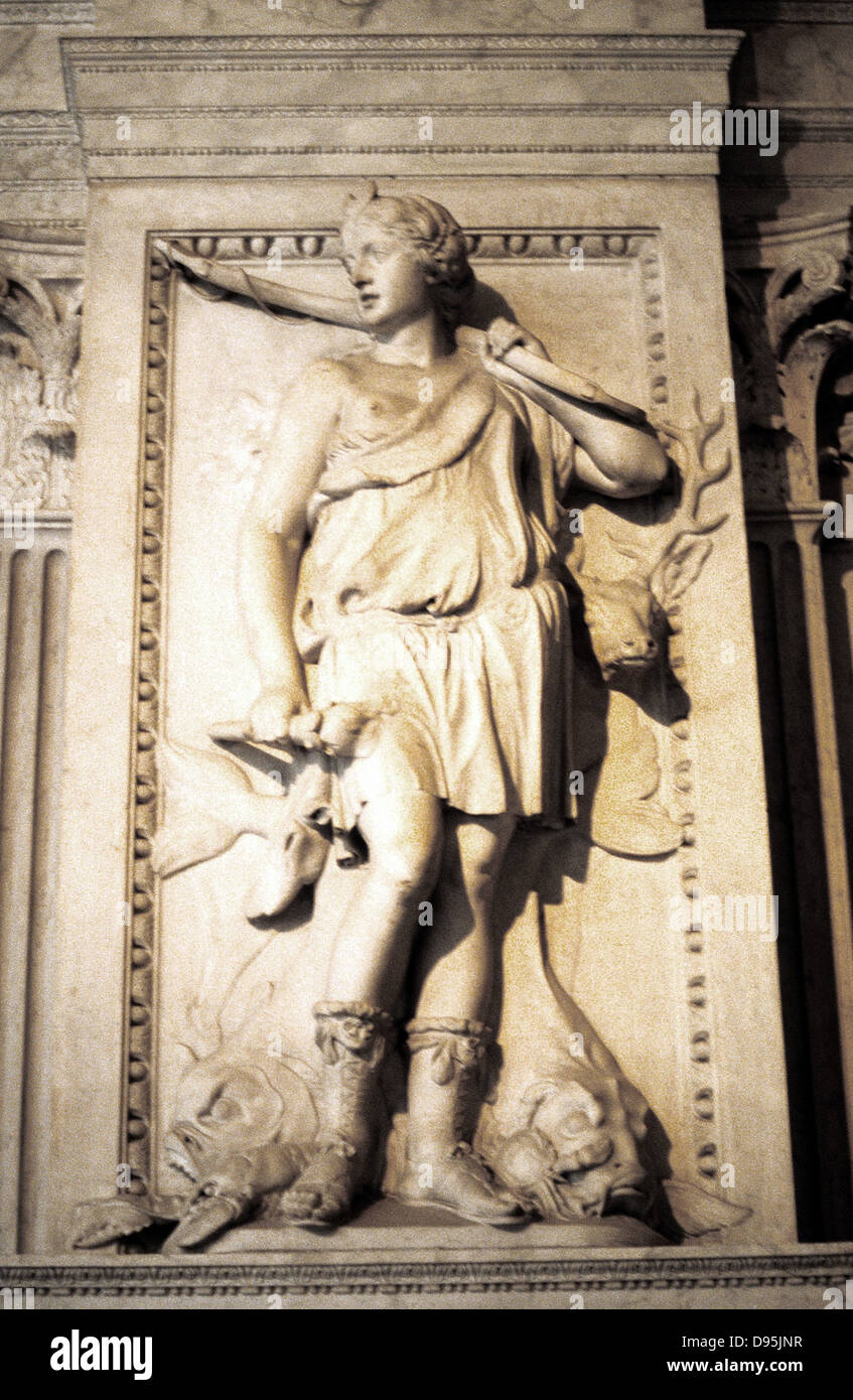 Artemis/Diana, il Greco antico/dea romana. Statua. Foto Stock