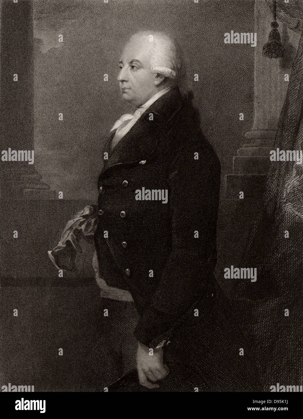 John Ker, 3° duca di Roxburghe (1740-1804) British cortigiano e prenota collector. Il Roxburghe Club è stato inaugurato nella sua memoria da appassionato bibliofilo il giorno nel 1812 quando la sua collezione è stata venduta per £23,341. Dopo incisione ritratto da William Hamilton. Foto Stock