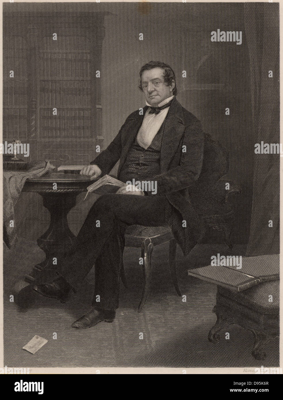 Washington Irving (1783-1859), l'autore americano e diplomatico, nato a Manhattan. Egli è ricordato per i suoi racconti brevi come "La Leggenda di Sleepy Hollow' e 'Rip van Winkle'. Incisione. Foto Stock